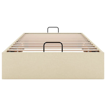 osmannisk sengeramme uden madras 90x200 cm stof cremefarvet