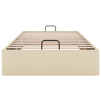osmannisk sengeramme uden madras 100x200 cm stof cremefarvet