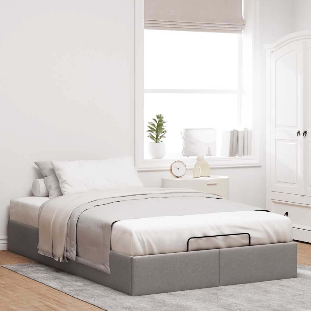 osmannisk sengeramme uden madras 120x190 cm stof gråbrun