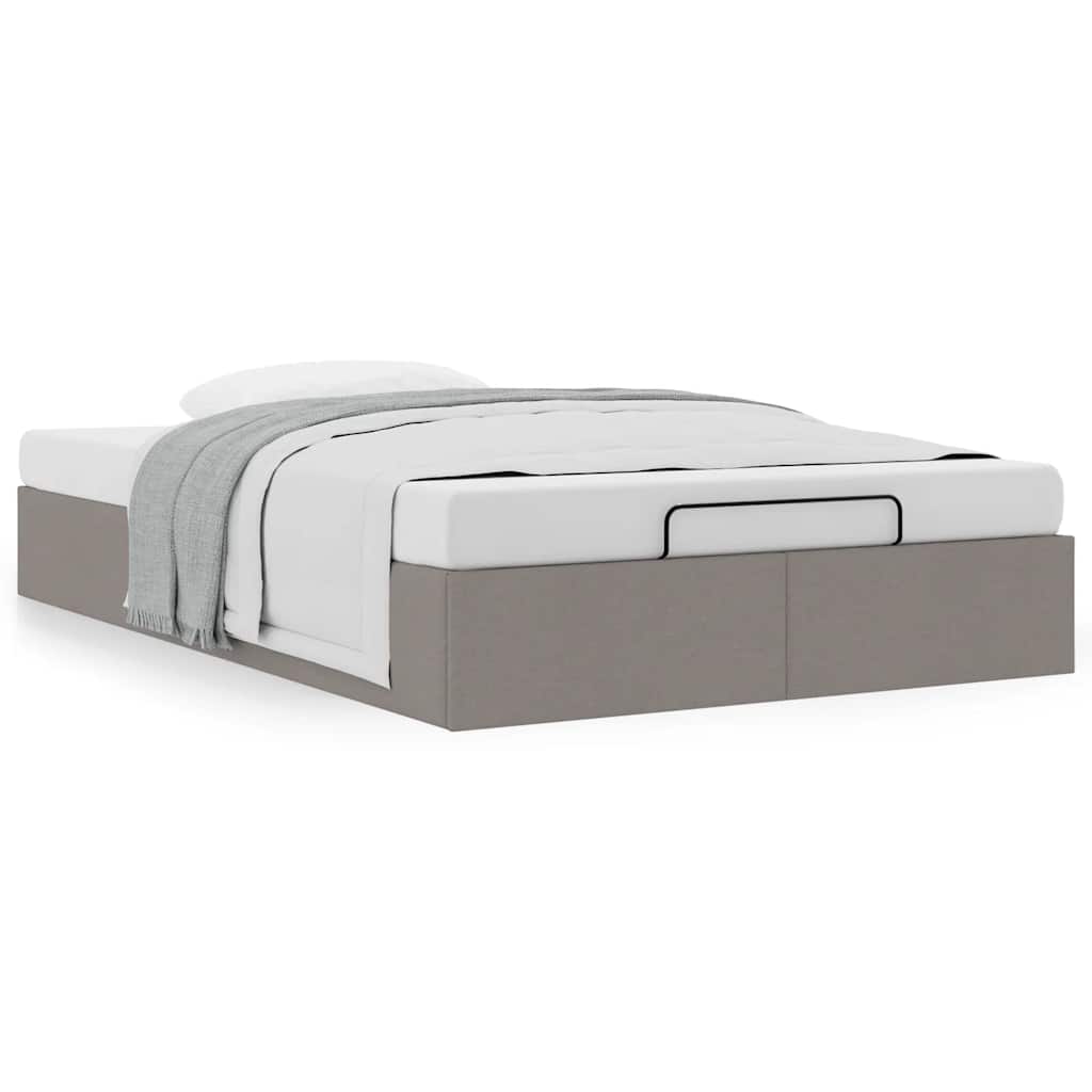 osmannisk sengeramme uden madras 120x190 cm stof gråbrun