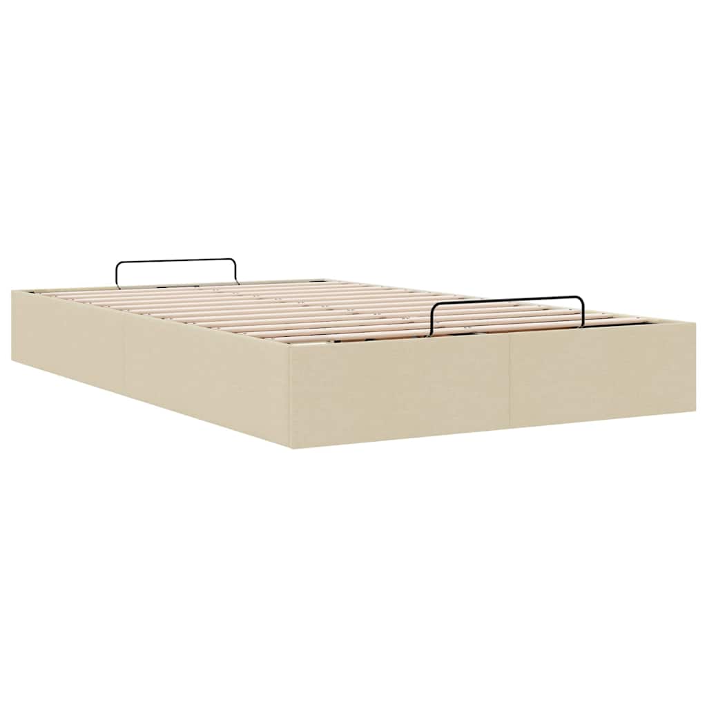 osmannisk sengeramme uden madras 120x190 cm stof cremefarvet