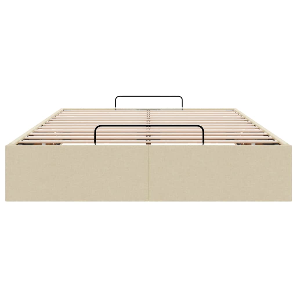 osmannisk sengeramme uden madras 120x190 cm stof cremefarvet