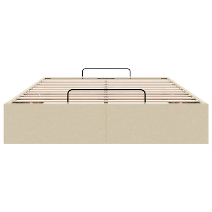 osmannisk sengeramme uden madras 120x190 cm stof cremefarvet