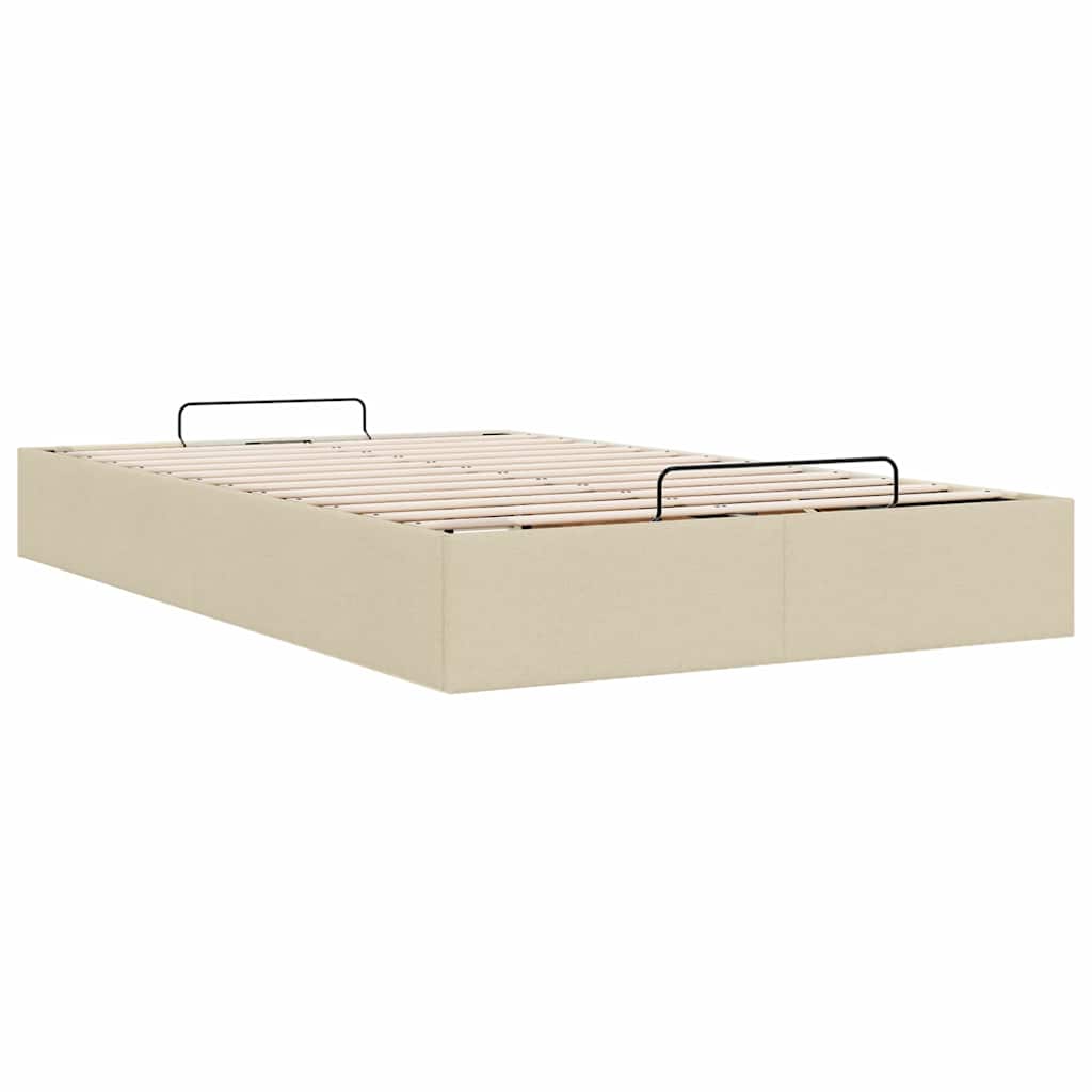 osmannisk sengeramme uden madras 120x190 cm stof cremefarvet