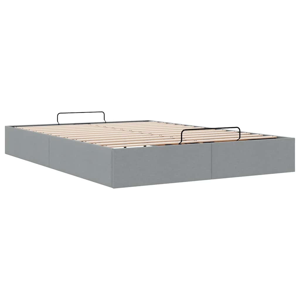 osmannisk sengeramme uden madras 140x190 cm stof lysegrå