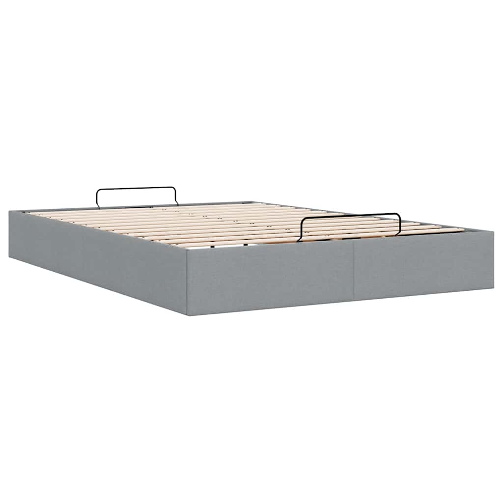 osmannisk sengeramme uden madras 140x190 cm stof lysegrå