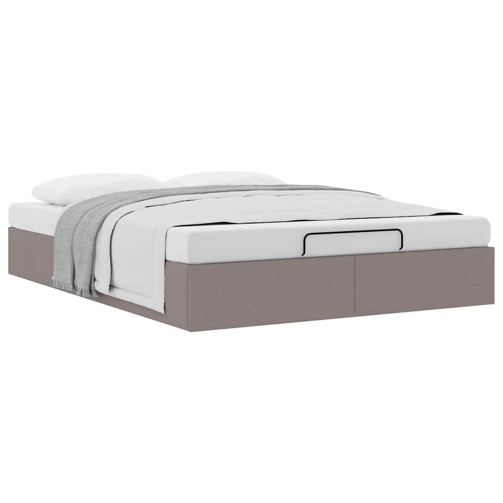 osmannisk sengeramme uden madras 140x190 cm stof gråbrun