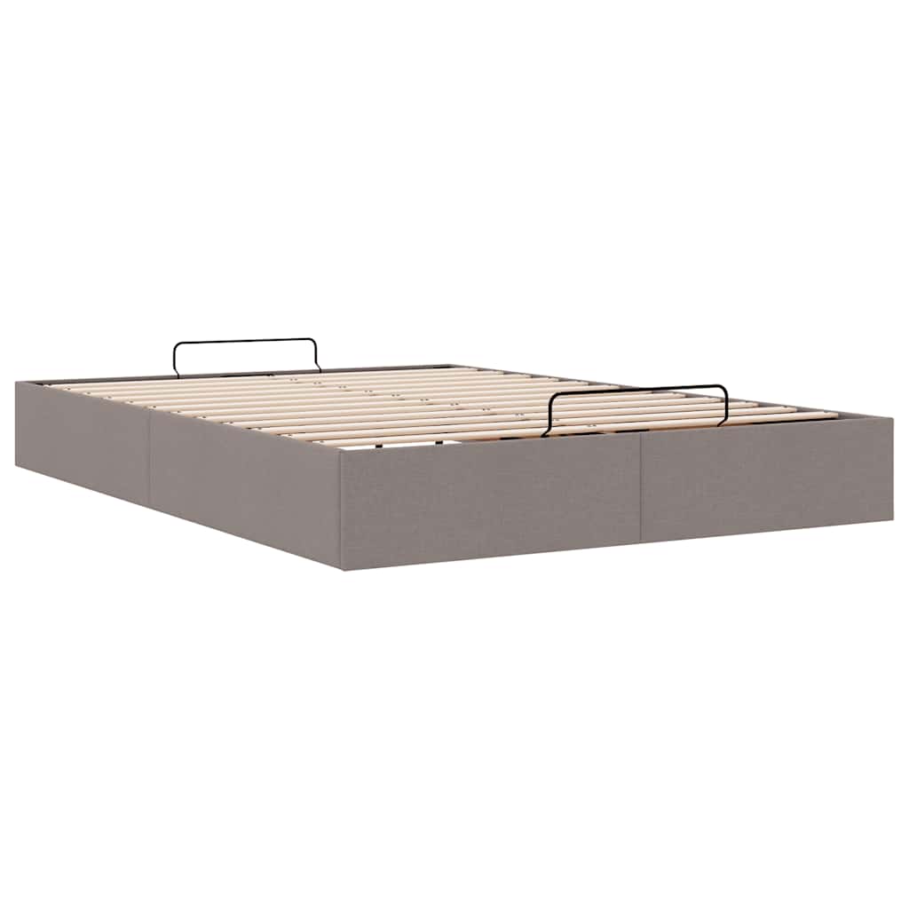 osmannisk sengeramme uden madras 140x190 cm stof gråbrun