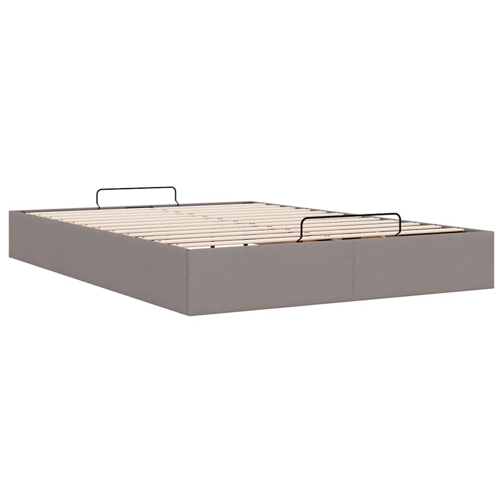 osmannisk sengeramme uden madras 140x190 cm stof gråbrun