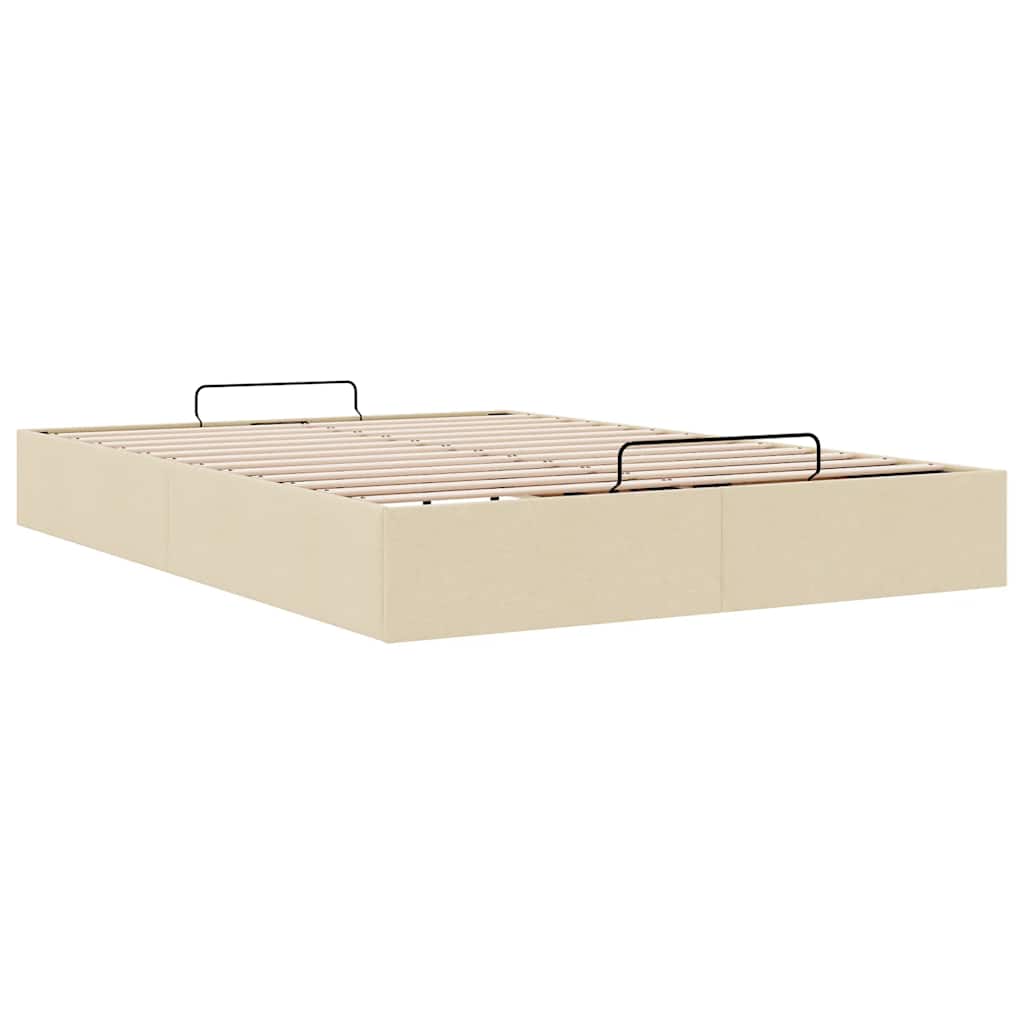 osmannisk sengeramme uden madras 140x190 cm stof cremefarvet