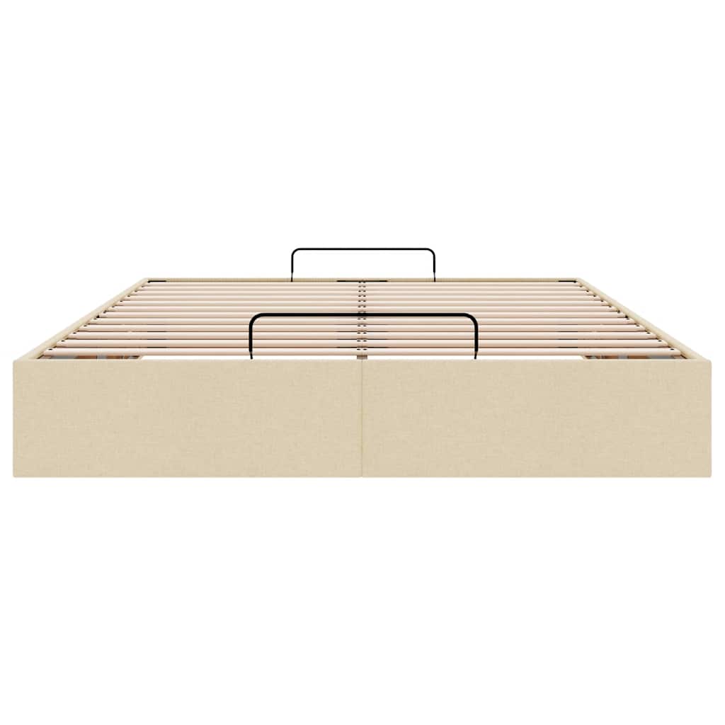 osmannisk sengeramme uden madras 140x190 cm stof cremefarvet