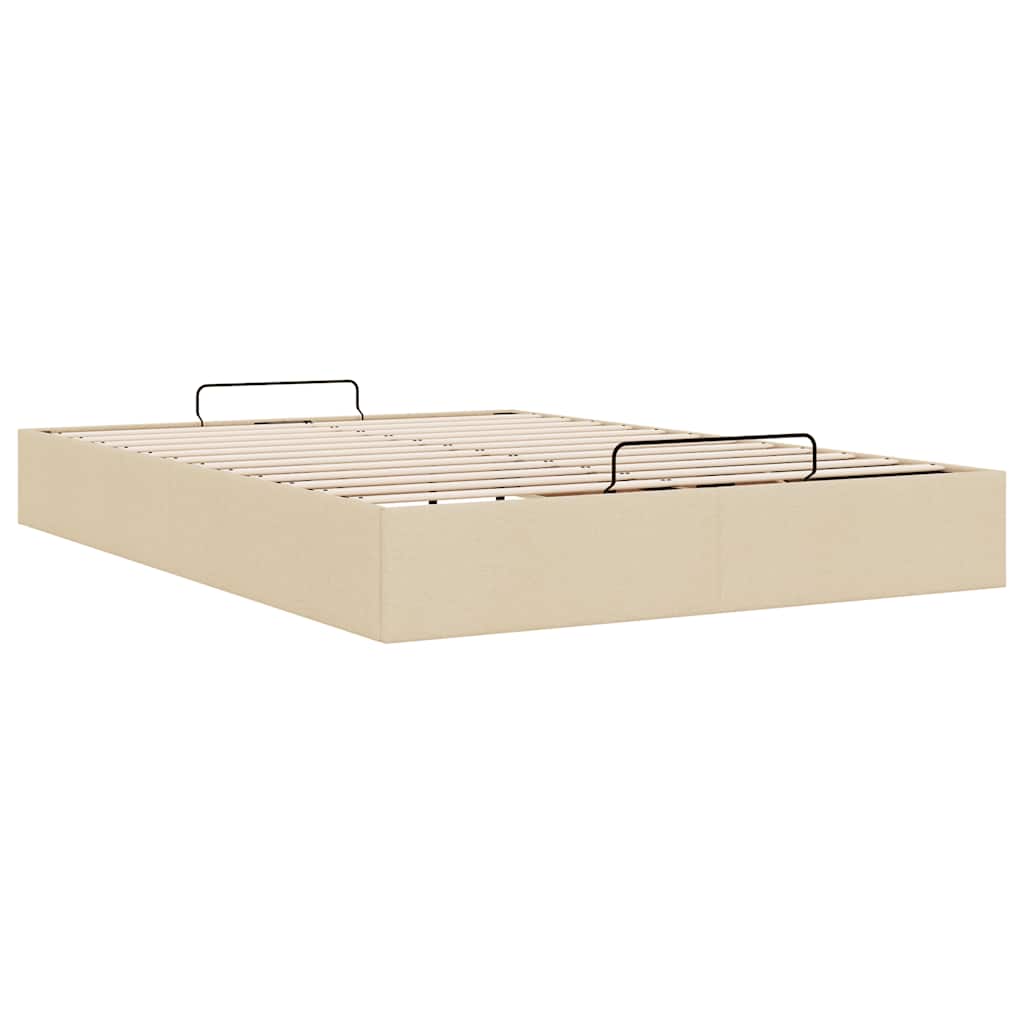 osmannisk sengeramme uden madras 140x190 cm stof cremefarvet