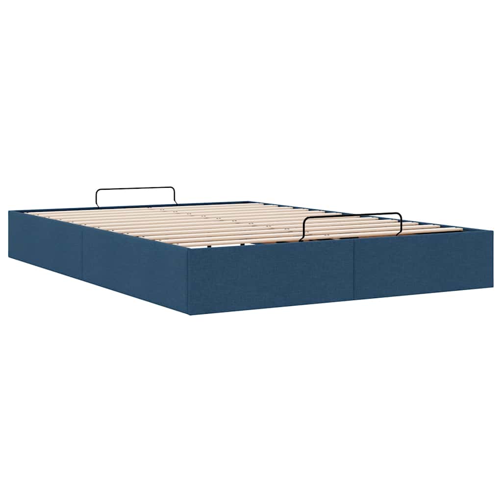 osmannisk sengeramme uden madras 140x190 cm stof blå