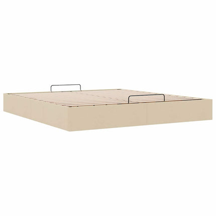 osmannisk sengeramme uden madras 160x200 cm stof cremefarvet
