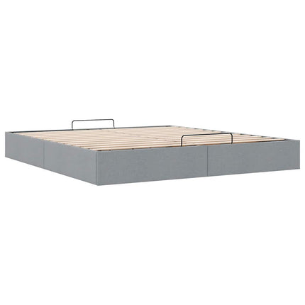 osmannisk sengeramme uden madras 200x200 cm stof lysegrå