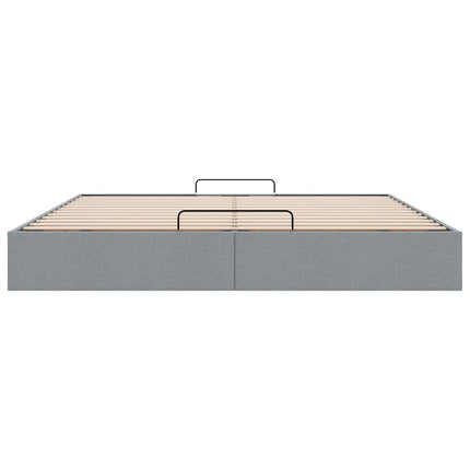 osmannisk sengeramme uden madras 200x200 cm stof lysegrå