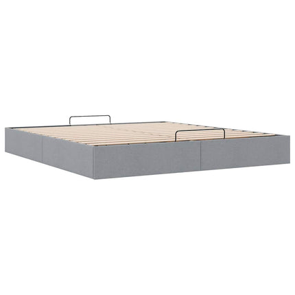 osmannisk sengeramme uden madras 200x200 cm stof lysegrå