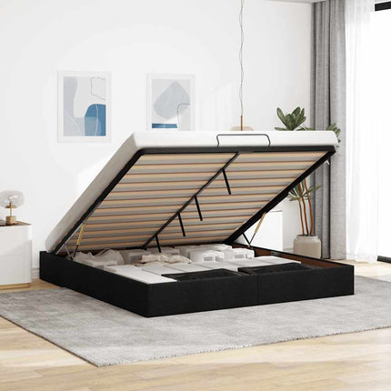 osmannisk sengeramme uden madras 200x200 cm stof sort
