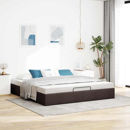 osmannisk sengeramme uden madras 200x200 cm stof mørkebrun