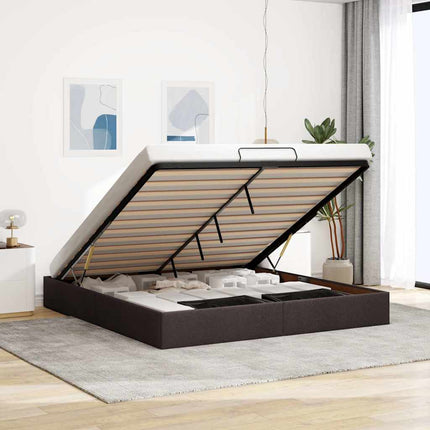 osmannisk sengeramme uden madras 200x200 cm stof mørkebrun