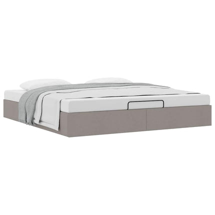 osmannisk sengeramme uden madras 200x200 cm stof gråbrun
