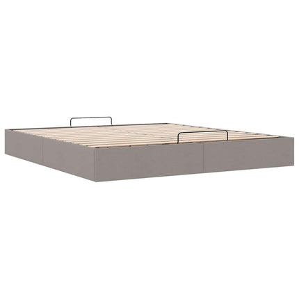 osmannisk sengeramme uden madras 200x200 cm stof gråbrun