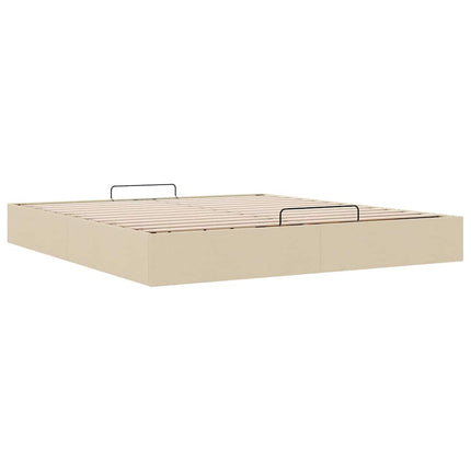 osmannisk sengeramme uden madras 200x200 cm stof cremefarvet