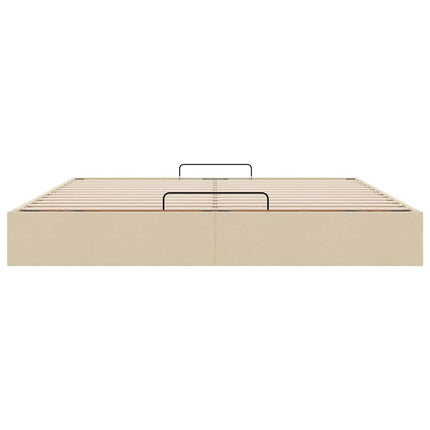 osmannisk sengeramme uden madras 200x200 cm stof cremefarvet
