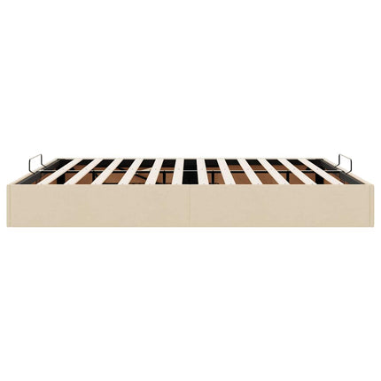 osmannisk sengeramme uden madras 200x200 cm stof cremefarvet
