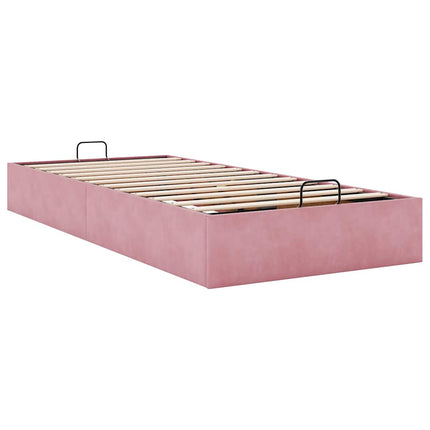 osmannisk sengeramme uden madras 80x200 cm fløjl lyserød