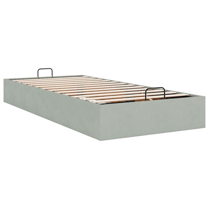 osmannisk sengeramme uden madras 90x190 cm fløjl lysegrå