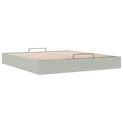 osmannisk sengeramme uden madras 200x200 cm fløjl lysegrå
