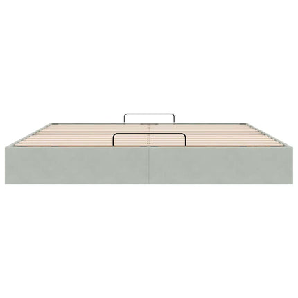 osmannisk sengeramme uden madras 200x200 cm fløjl lysegrå