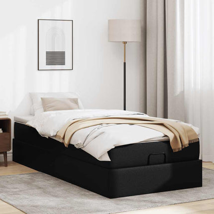 osmannisk sengeramme med madras 90x190 cm kunstlæder sort