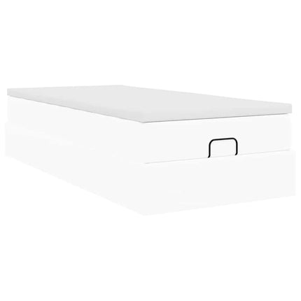 osmannisk sengeramme med madras 90x190 cm kunstlæder hvid