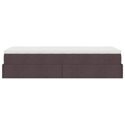osmannisk sengeramme med madras 80x200 cm stof mørkebrun