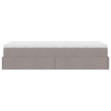 osmannisk sengeramme med madras 80x200 cm stof gråbrun