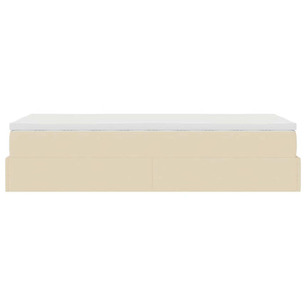 osmannisk sengeramme med madras 80x200 cm stof cremefarvet