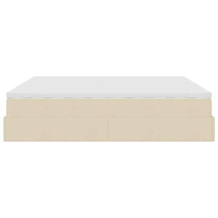 osmannisk sengeramme med madrasser 200x200 cm stof cremefarvet