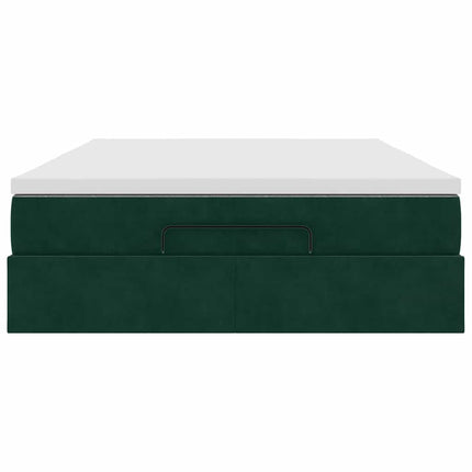 osmannisk sengeramme med madras 140x190 cm fløjl mørkegrøn