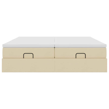 osmannisk sengeramme med madrasser 160x200 cm stof cremefarvet