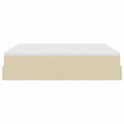 osmannisk sengeramme med madrasser 160x200 cm stof cremefarvet