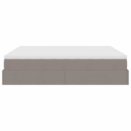 osmannisk sengeramme med madrasser 180x200 cm stof gråbrun