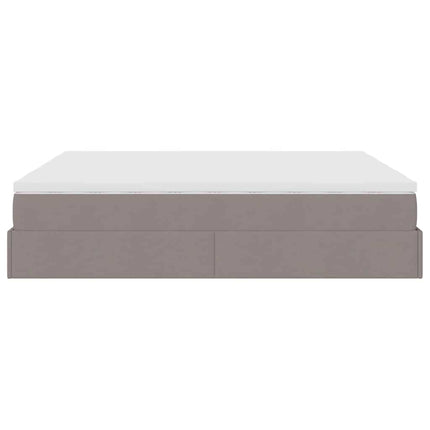 osmannisk sengeramme med madrasser 200x200 cm stof gråbrun