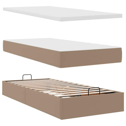 osmannisk seng med madras 80x200 cm kunstlæder cappucino