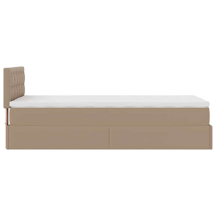 osmannisk seng med madras 90x200 cm kunstlæder cappucino