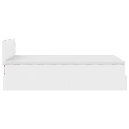 osmannisk sengeramme med madras 120x190 cm kunstlæder hvid