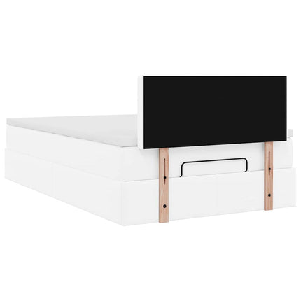 osmannisk sengeramme med madras 120x190 cm kunstlæder hvid