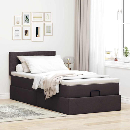 osmannisk sengeramme med madras 80x200 cm stof mørkebrun