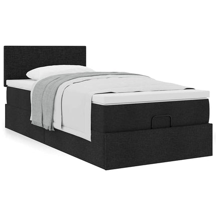 osmannisk sengeramme med madras 90x190 cm stof sort